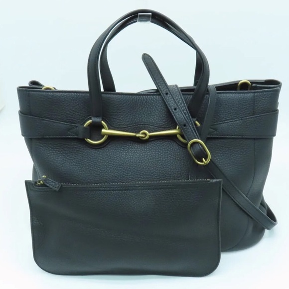 💎✨ LIKE NEW✨💎 3way business Gucci elegant tote crossbody LEATHER grainy - Picture 4 of 13